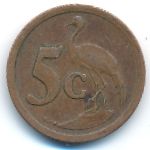 South Africa, 5 cents, 1990
