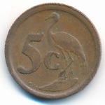 South Africa, 5 cents, 1991