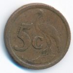 South Africa, 5 cents, 1992