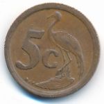 South Africa, 5 cents, 1992