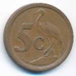 South Africa, 5 cents, 1993