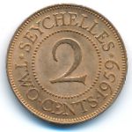 Seychelles, 2 cents, 1959–1969