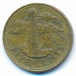 Barbados, 5 cents, 1997