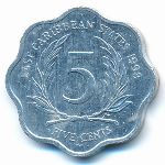 Восточные Карибы, 5 центов (1981–2000 г.)