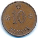 Finland, 10 pennia, 1928