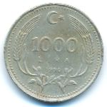 Turkey, 1000 lira, 1990