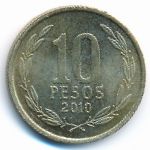 Chile, 10 pesos, 2010
