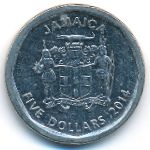 Ямайка, 5 долларов (2014 г.)