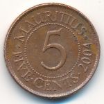 Mauritius, 5 cents, 2004