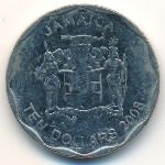 Ямайка, 10 долларов (2008–2017 г.)