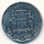 Jamaica, 10 dollars, 2015