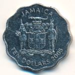 Jamaica, 10 dollars, 2005