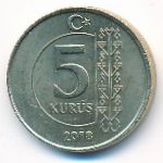 Turkey, 5 kurus, 2018