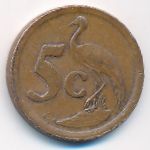 South Africa, 5 cents, 1994