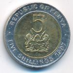 Kenya, 5 shillings, 1997