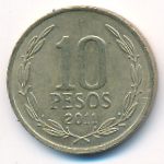 Chile, 10 pesos, 2011