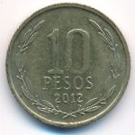 Chile, 10 pesos, 2012