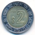 Мексика, 2 песо (2011 г.)