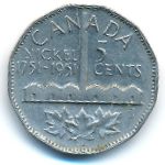 Canada, 5 cents, 1951