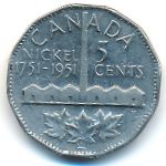 Canada, 5 cents, 1951