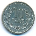 Colombia, 10 pesos, 1993–1994
