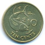 Сейшелы, 10 центов (1997–2000 г.)