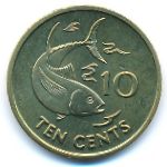 Сейшелы, 10 центов (1997–2000 г.)