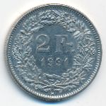 Switzerland, 2 francs, 1991
