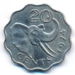 Свазиленд, 20 центов (1974–1975 г.)