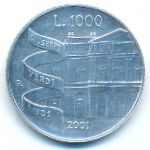 Italy, 1000 lire, 2001