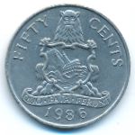 Бермудские острова, 50 центов (1986–1988 г.)