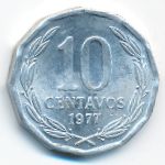 Chile, 10 centavos, 1977