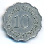 Mauritius, 10 cents, 1966