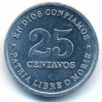 Nicaragua, 25 centavos, 1987