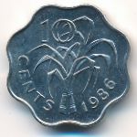 Свазиленд, 10 центов (1986 г.)