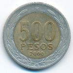 Chile, 500 pesos, 2000