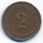 Германия, 2 пфеннига (1911 г.)