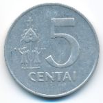 Lithuania, 5 centai, 1991