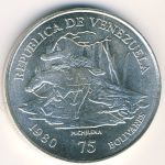Venezuela, 75 bolivares, 1980