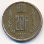 Luxemburg, 20 francs, 1982