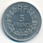 France, 5 francs, 1938