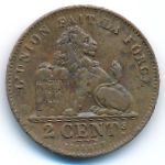 Belgium, 2 centimes, 1902