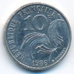 France, 10 francs, 1986