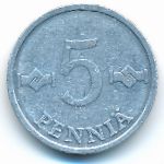 Finland, 5 pennia, 1977