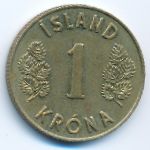 Iceland, 1 krona, 1974