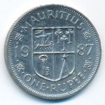 Mauritius, 1 rupee, 1987