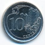 Сингапур, 10 центов (2016 г.)