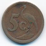 South Africa, 5 cents, 1991