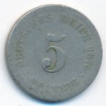Germany, 5 pfennig, 1875&ndash;1876
