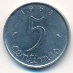 France, 5 centimes, 1963